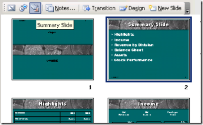 PowerPoint 2003 Summary Slide