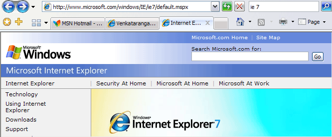 Internet Explorer 7.0 Beta 2 Preview