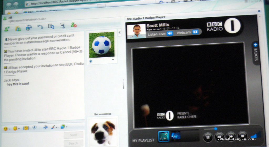BBC Radio One Player with Live Messenger