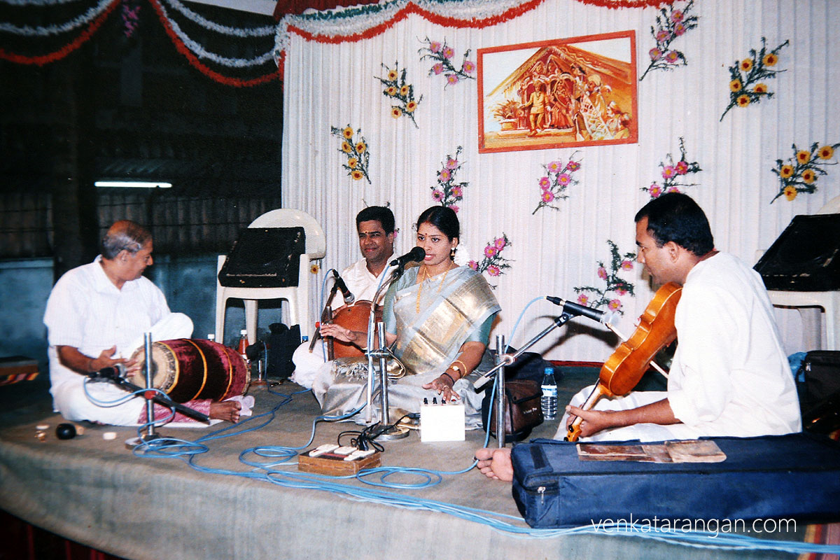 Smt Nithyashree at my wedding reception in 2001