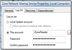 Zune Network Sharing User