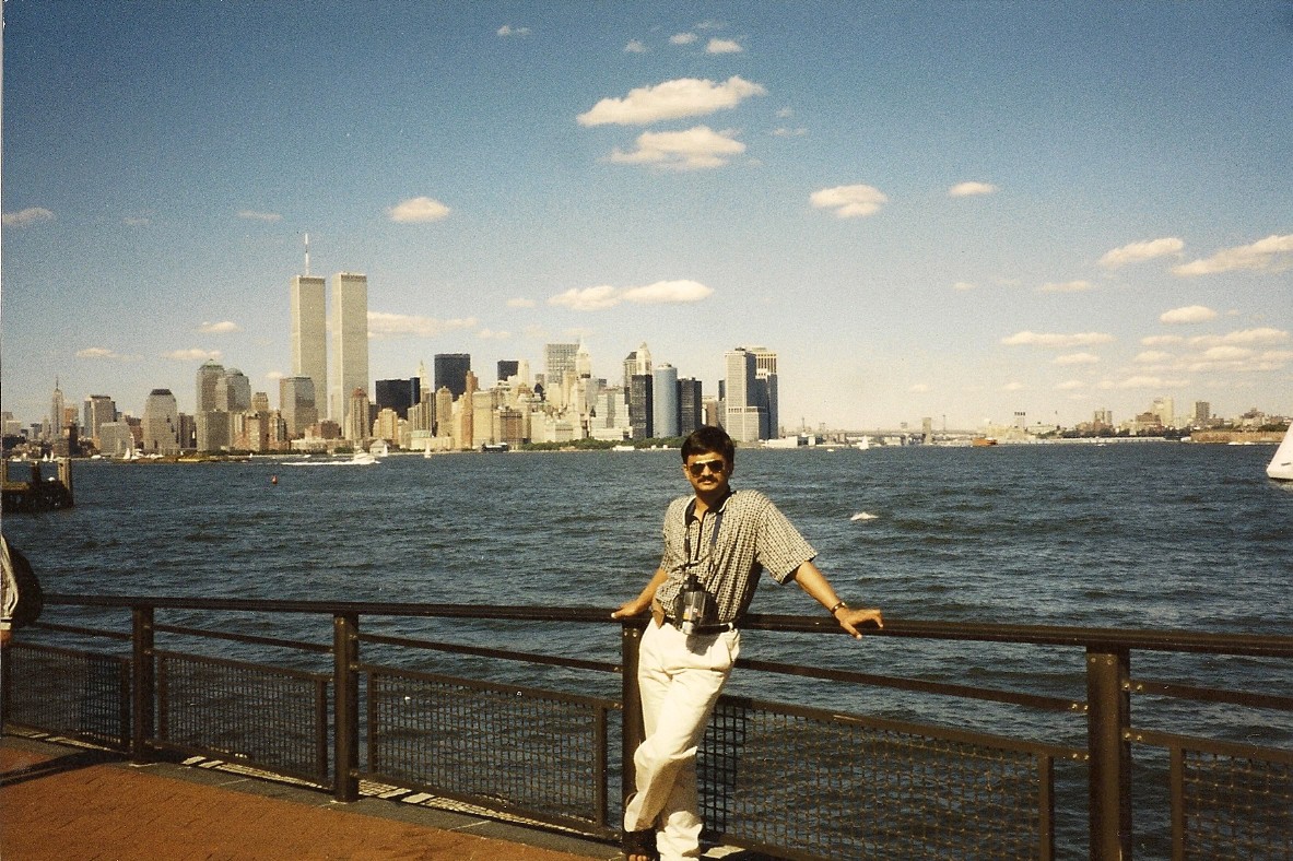 In 1999 in New York with World Trade Center (Twin Towers) behind me in the horizon