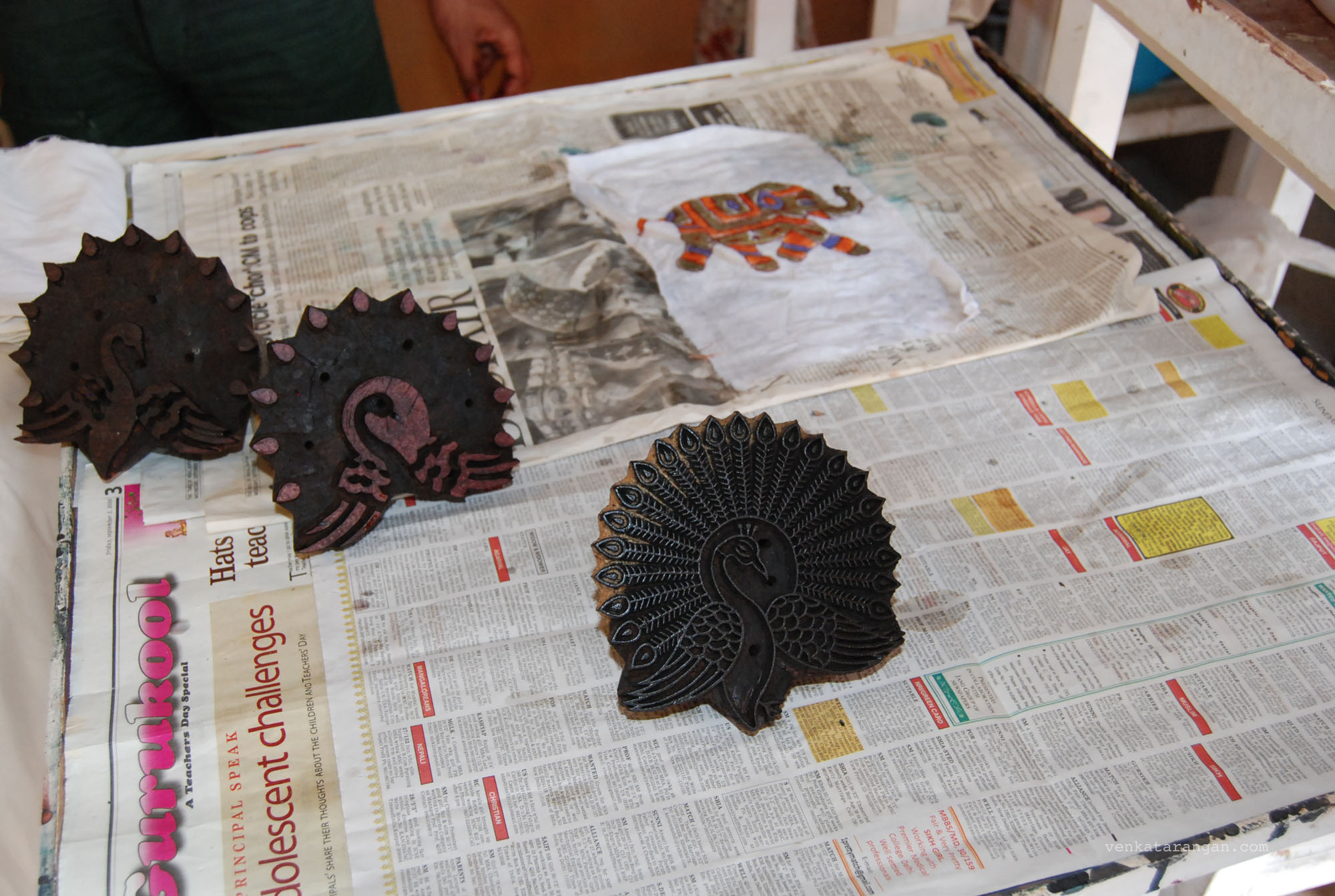 Blocks that are used to print in Jaipur fabrics