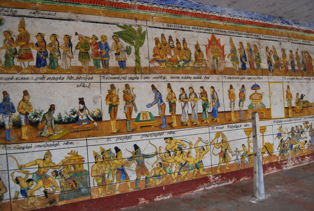 Portions of Ramayanam Paintings in Ramaswamy Koil 
