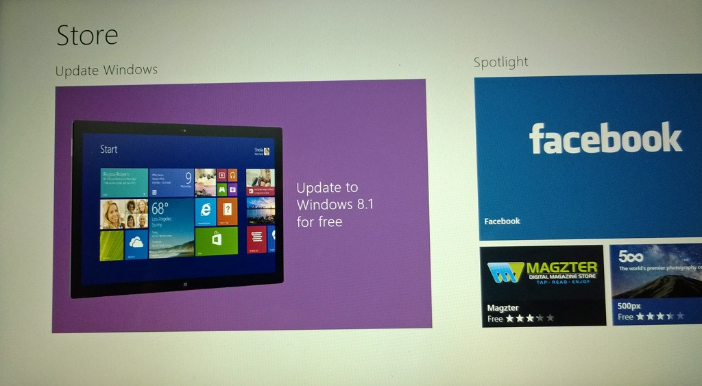 Windows 8.1 Upgrade in Surface Pro