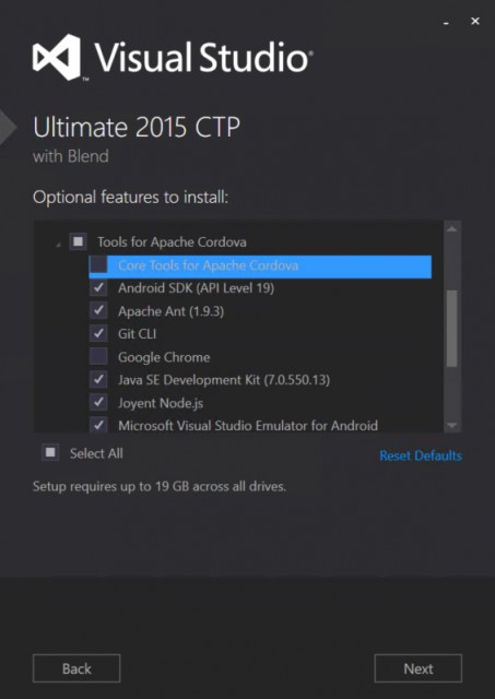 Visual Studio 2015 CTP 6 installs Google Chrome