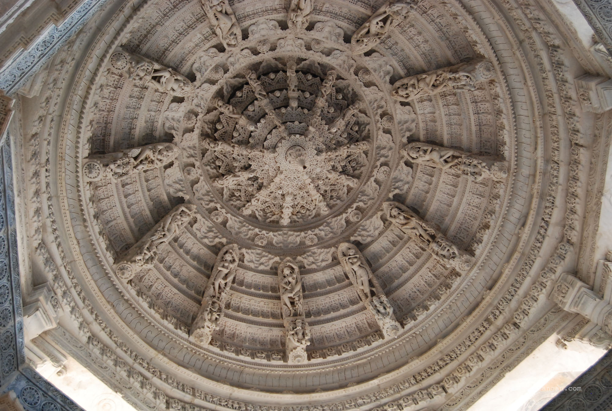 Marble work in the ceiling in Ranakpur Temple