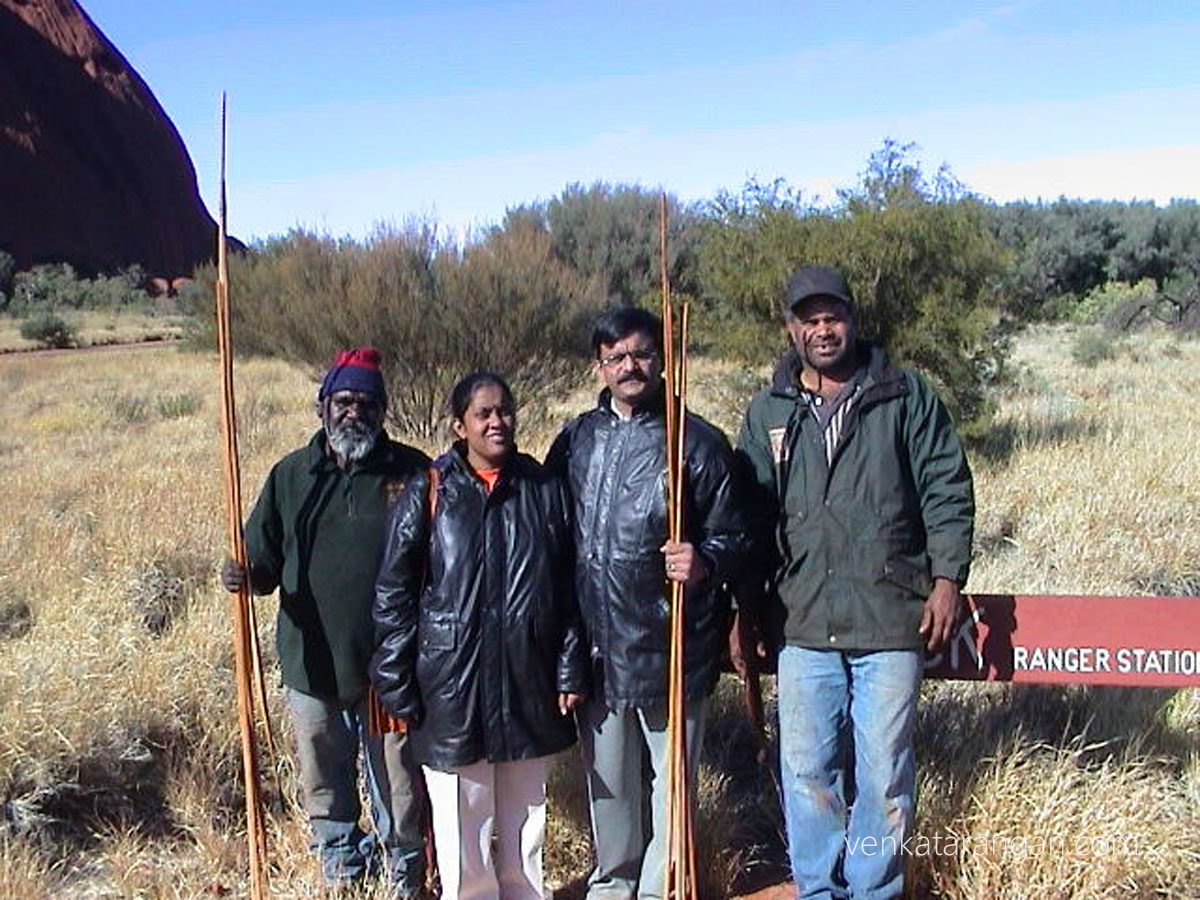 (June 2002) with our aboriginal guides, to the right of me is Anangu man Sammy Wilson
