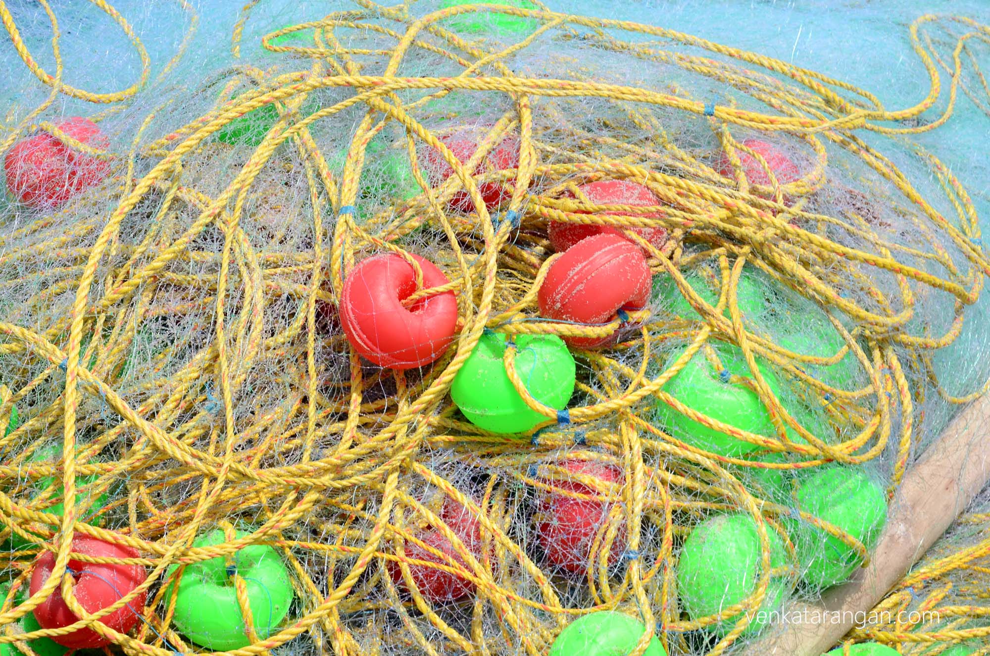 Colourful fishing net