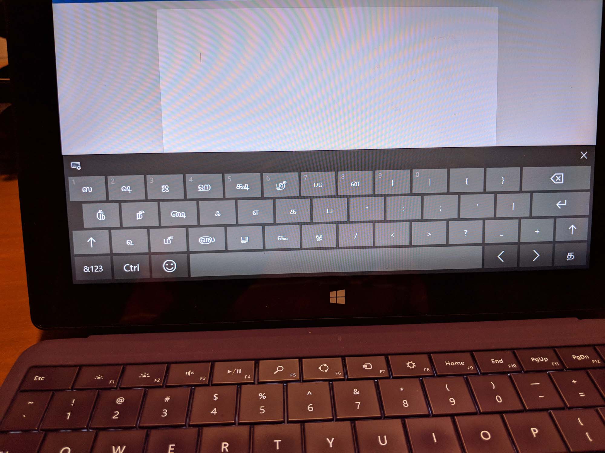 Tamil Letters (Grantha) that appear on pressing shift-key. Tamil 99 Keyboard layout with Windows 10