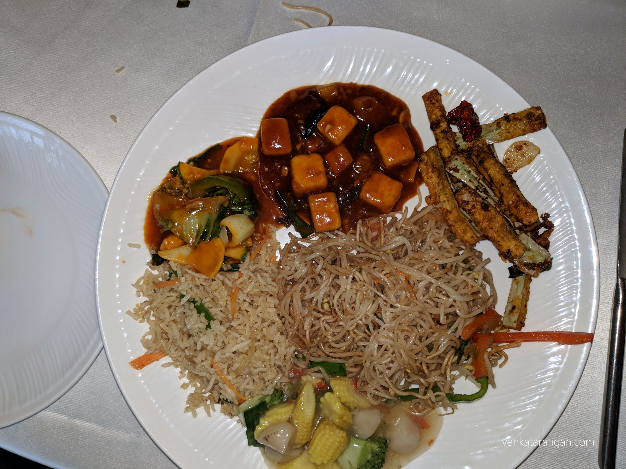 Vegetable Lhothe, Spring Roll, Crispy Lotus Stem (the speciality of this place), Fried Rice, Vegetable Noodles, Tofu & Mixed Vegetable