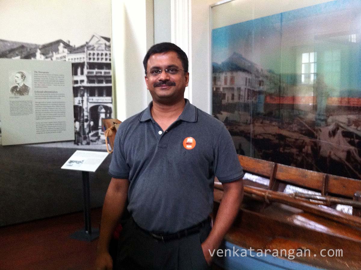 Venkatarangan inside the Asian Civilisations Museum, Singapore in 2012