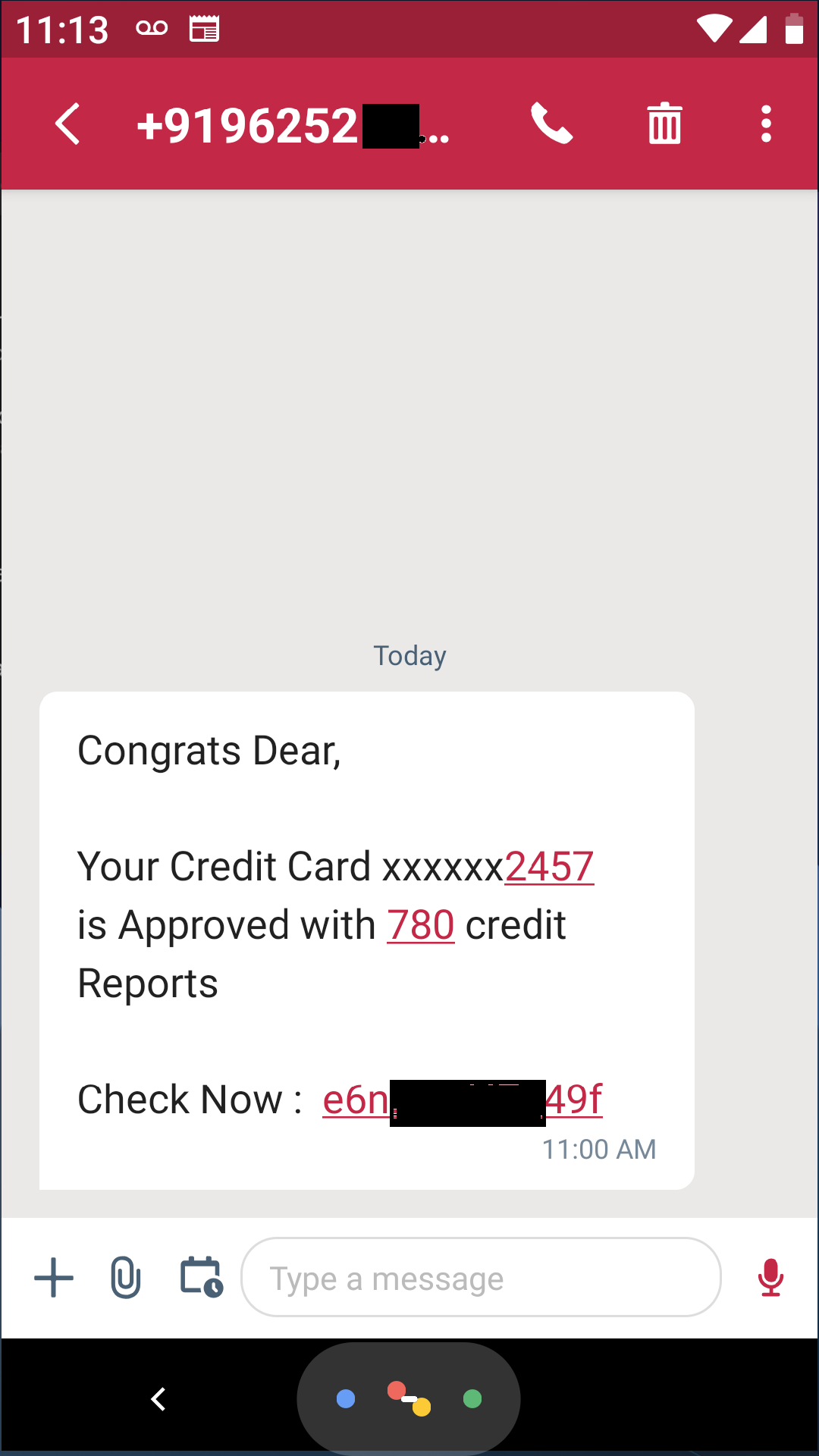 Classic phishing attack to gather your financial details