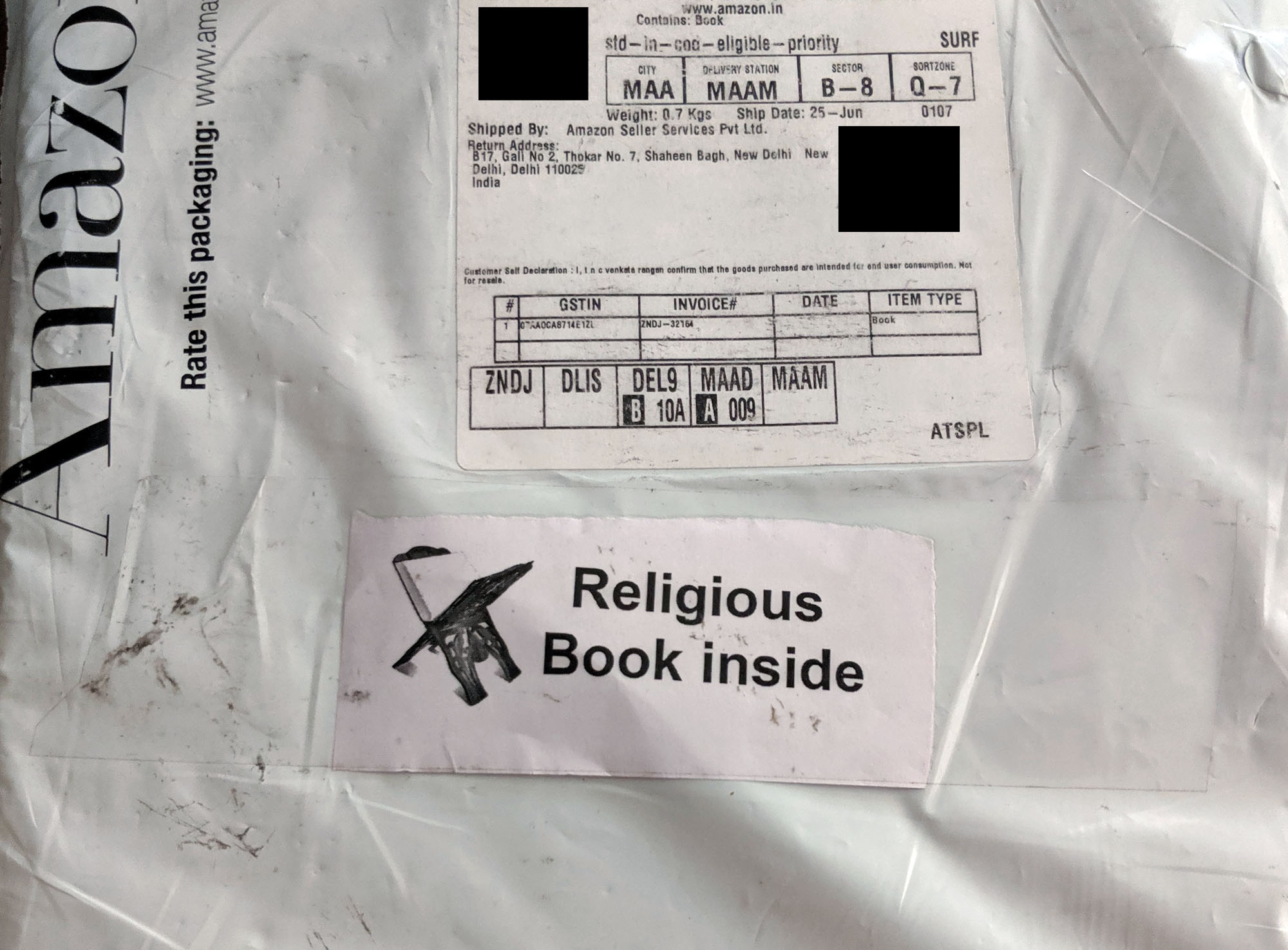 Amazon - Religious Book Inside