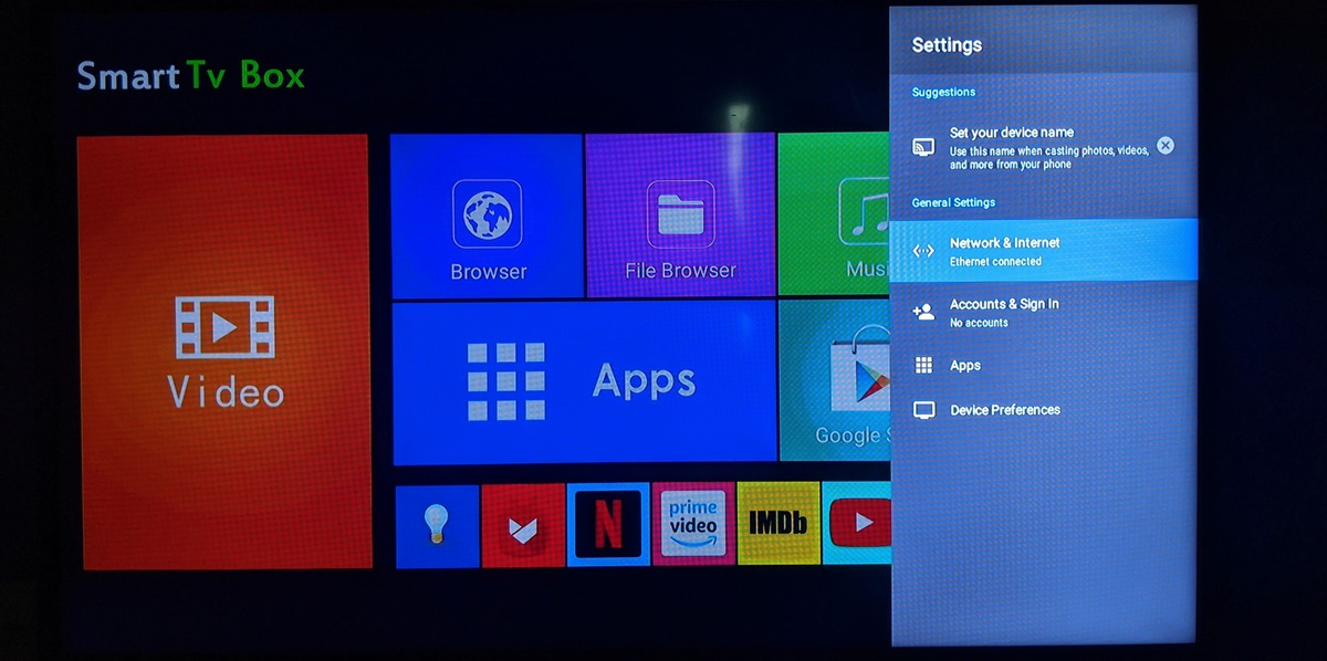 Android TV Box - boatload of useless apps like a file manager, a third-party browser