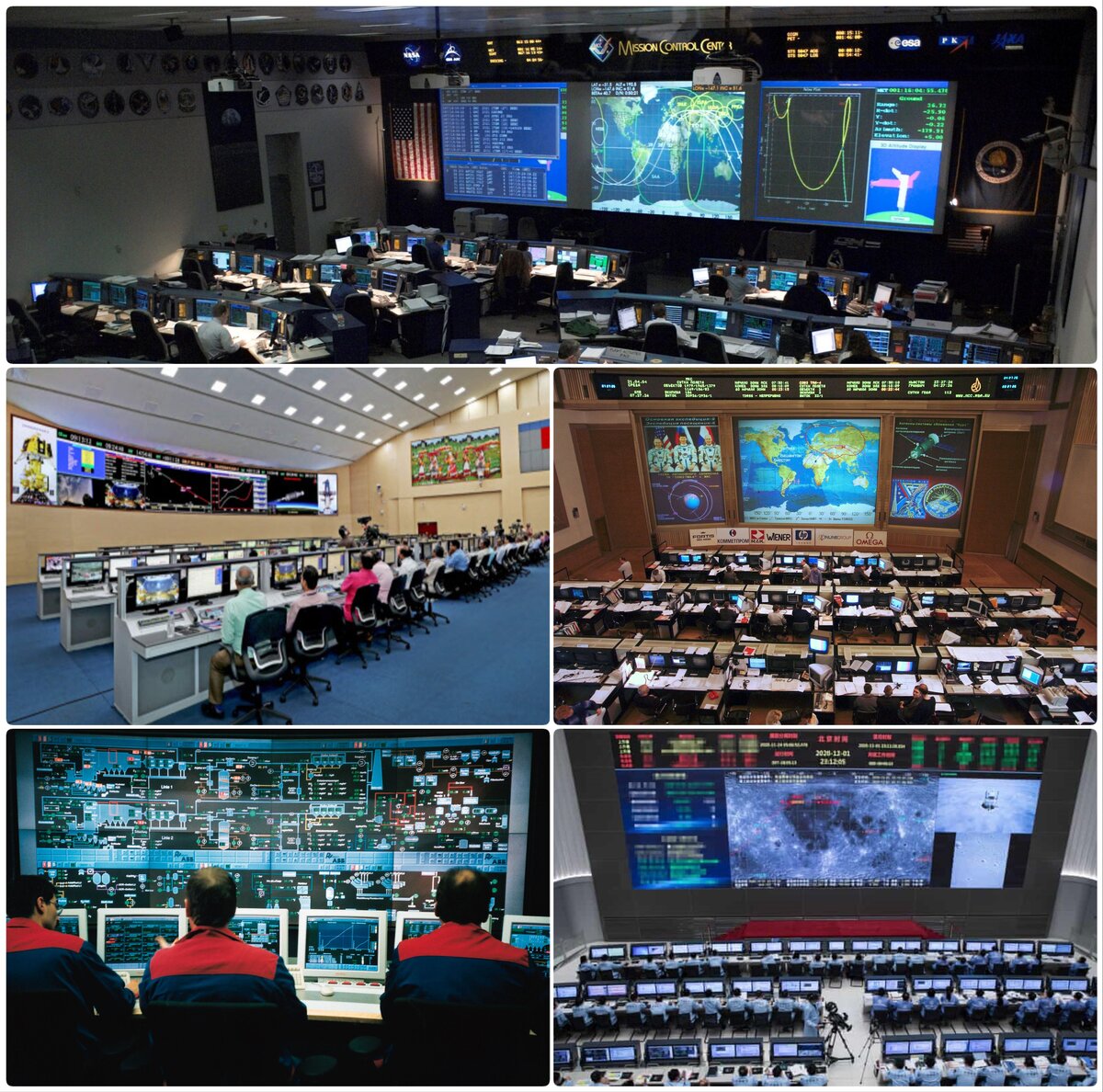 Mission control rooms of NASA, ISRO, CNSA & Roscosmos