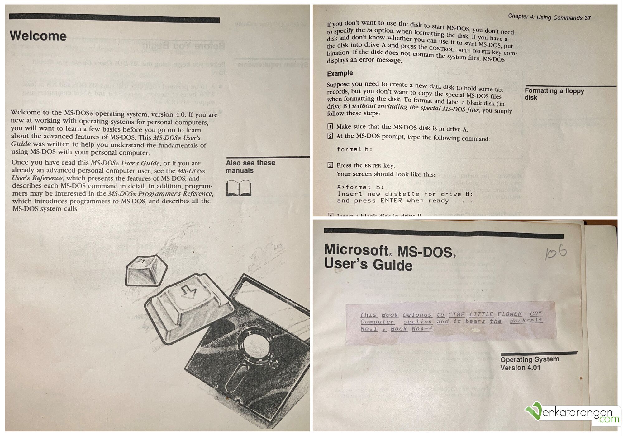 Microsoft MS-DOS User's Guide (Manual) for Operating system Version 4.01
