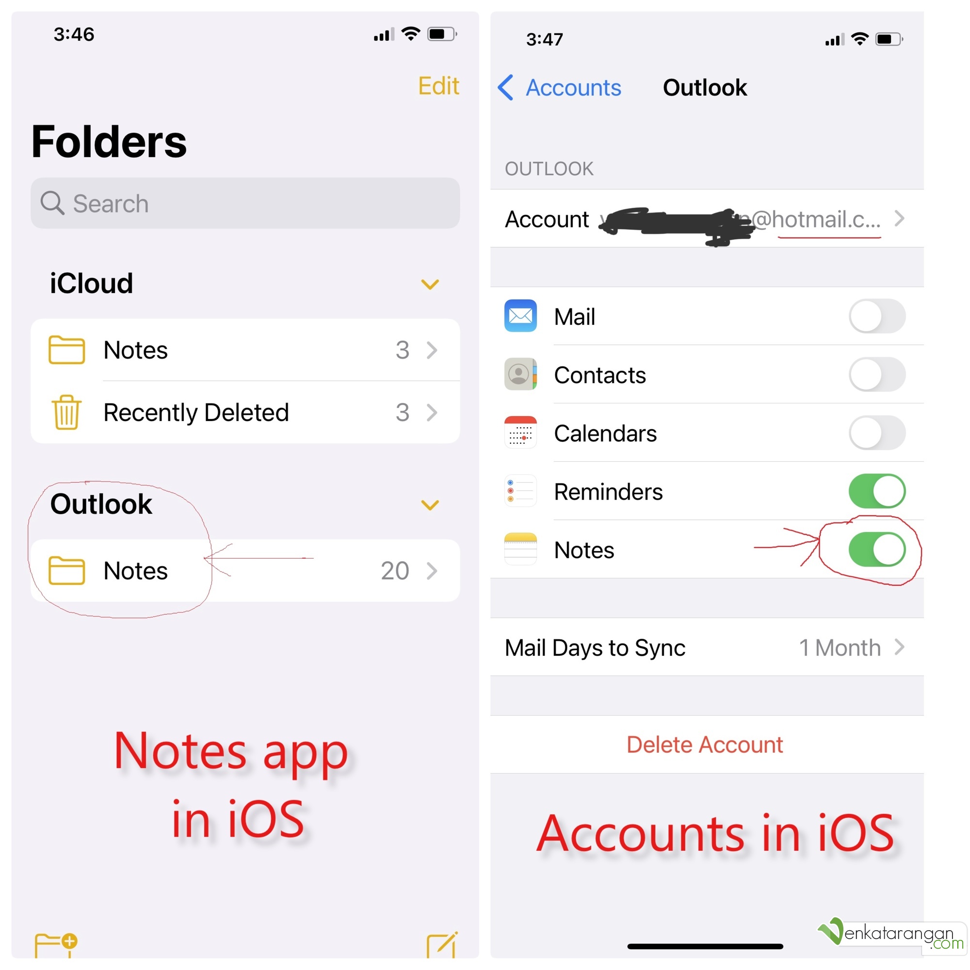Notes app in iOS