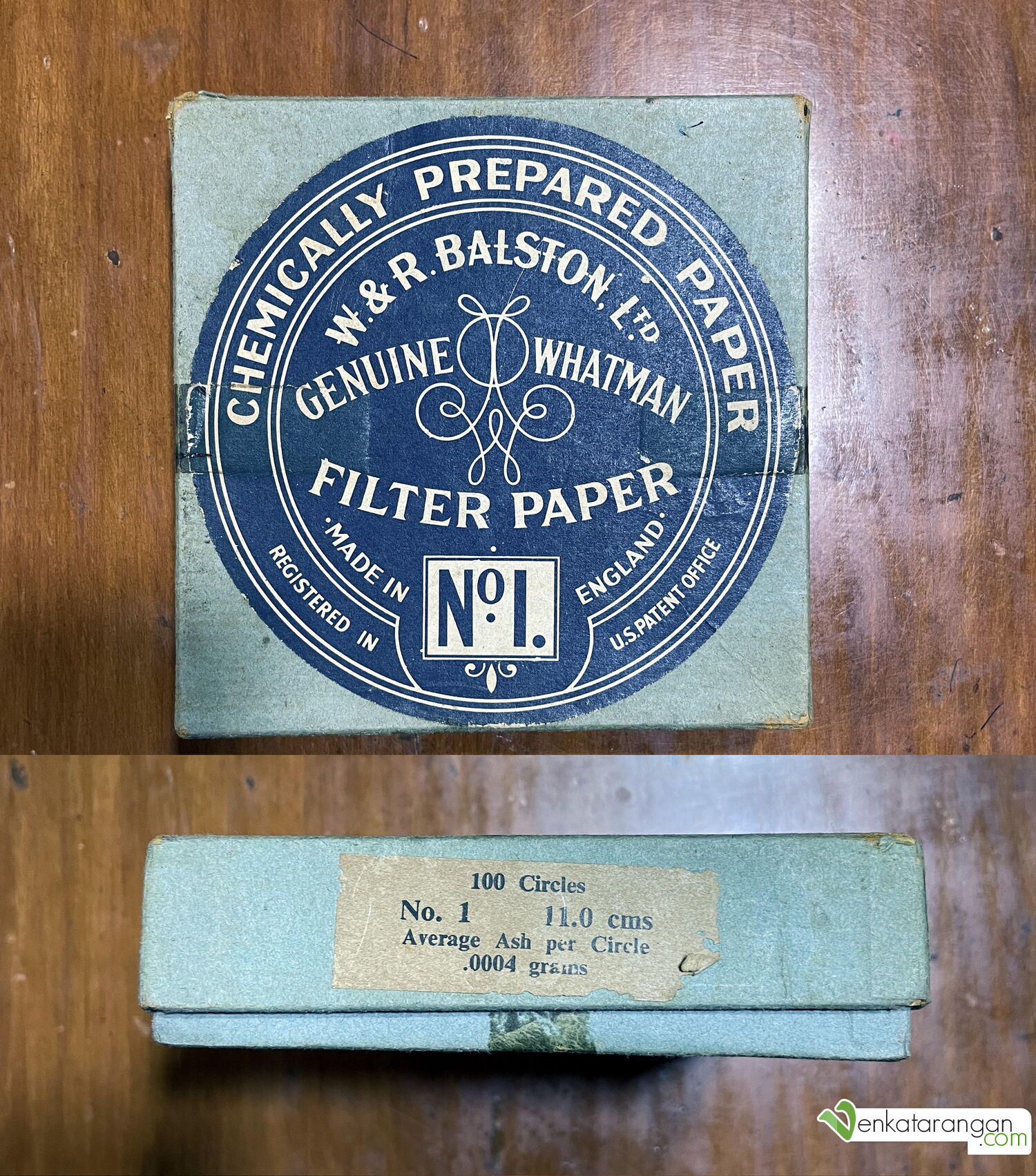 W & R Balston Ltd Whatman Filter Paper No 1 Made in England box