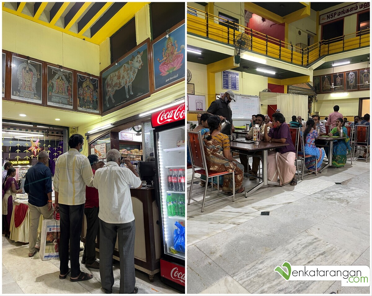 Billing counter of Lakshmi Prakash, Salem; The snacks outlet inside was packed with clients