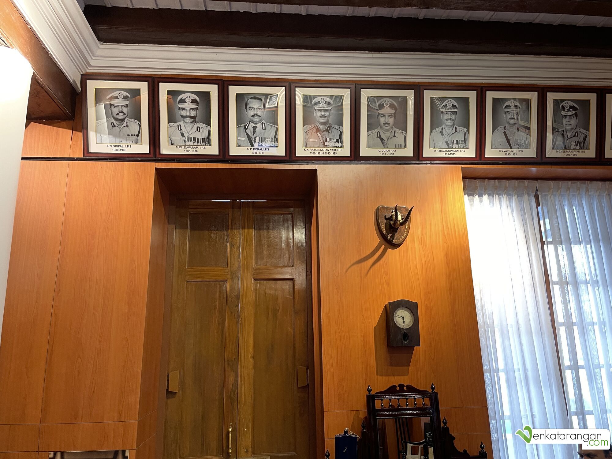 A row of photos of the previous Chennai Commissioner(s) of Police