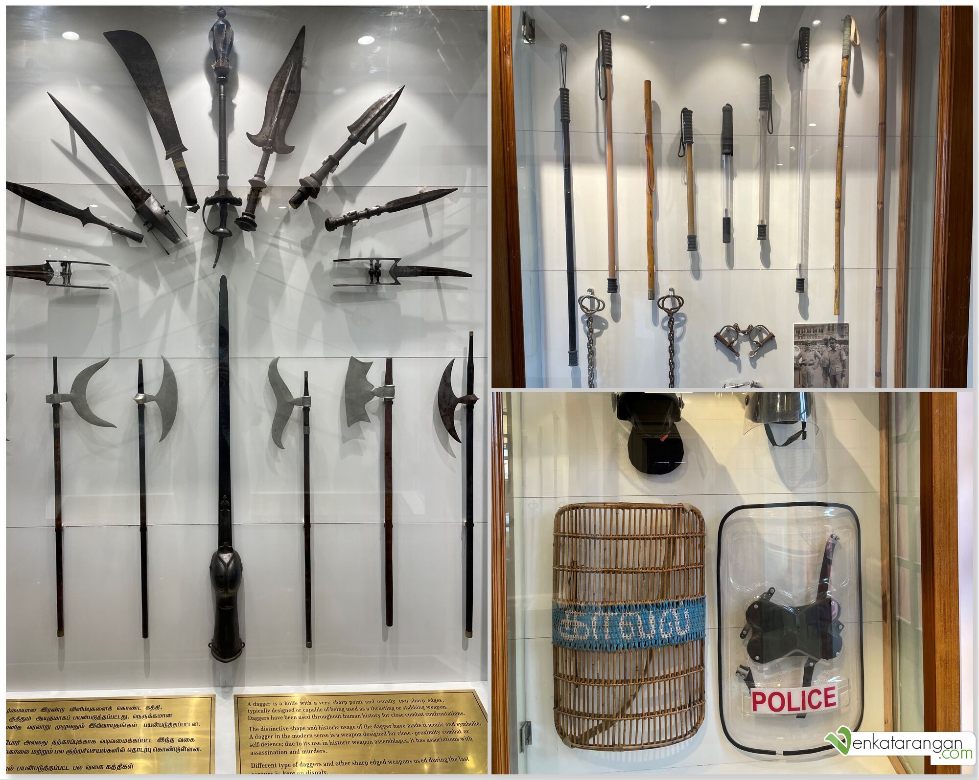 Daggers, Lathis and Shields used by the Tamil Nadu Police Force