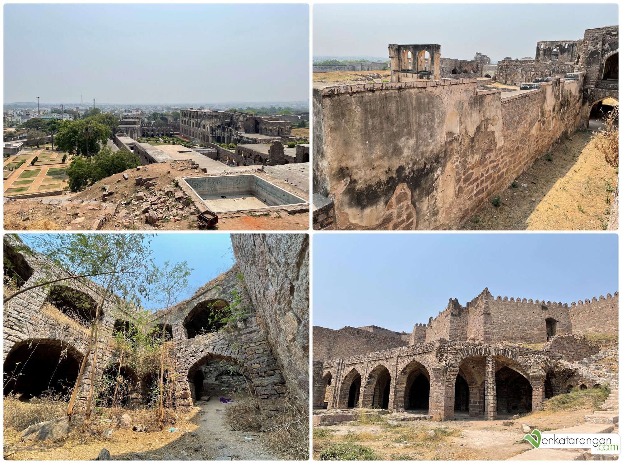 More view of rooms and walls of Golconda Fort