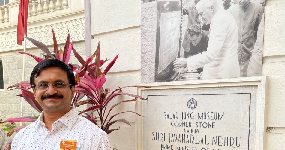 Venkatarangan Thirumalai visiting the Salar Jung museum on the 3rd of April 2022