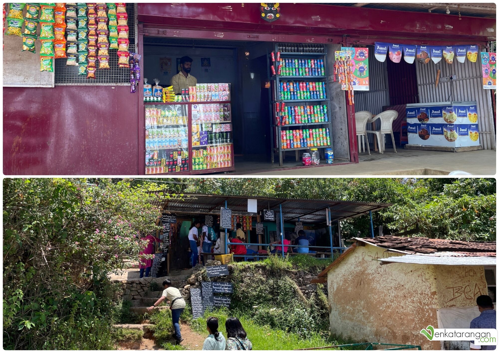 Shops selling juices, cold drinks and snacks enroute to Dolphin's nose, Kodaikanal