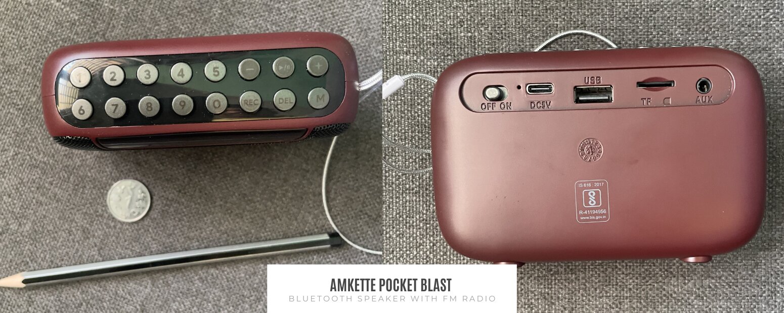 Amkette Pocket Blast FM Radio with Bluetooth Speaker