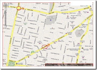Chennai New Bridges area (Map Courtesy from Google.com)