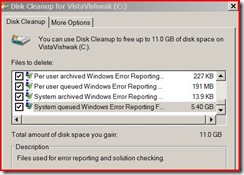 Disk Cleanup utility in Windows Vista