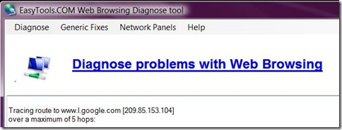 diagnose tool screenshot
