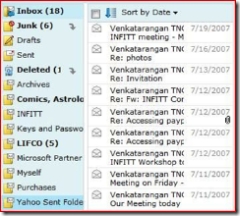 Yahoo! Sent folder