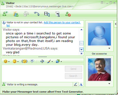 Visitor to Venkatarangan Blog on how he discovered the blog