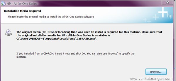 HP All in One Series Installation Media Required
