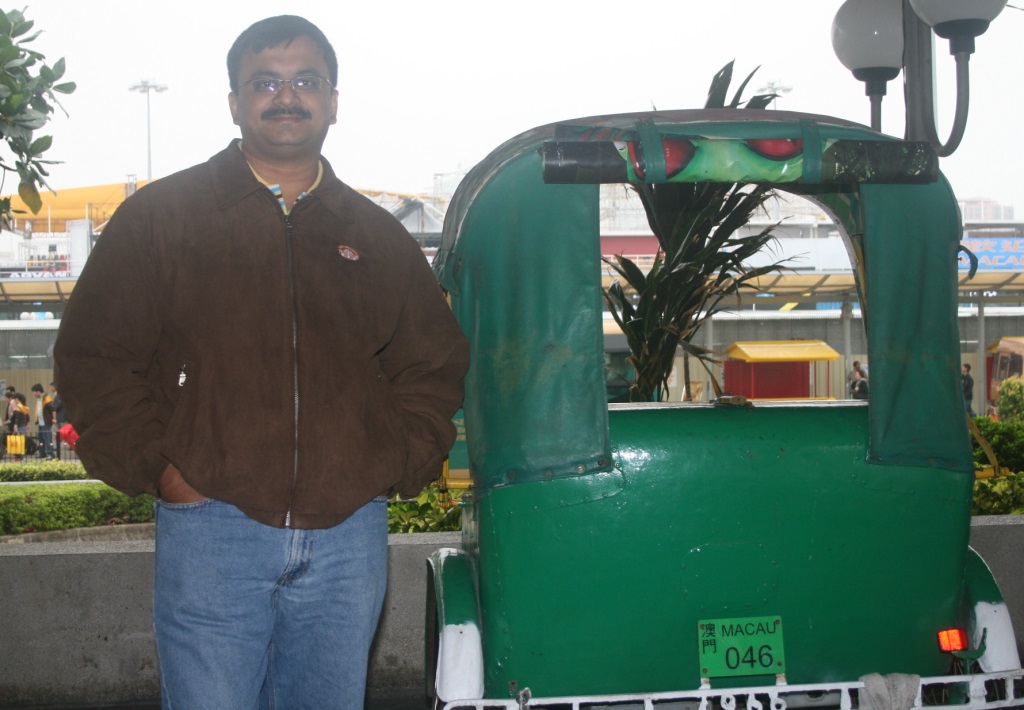 Rickshaw's in front of Macau Ferry station