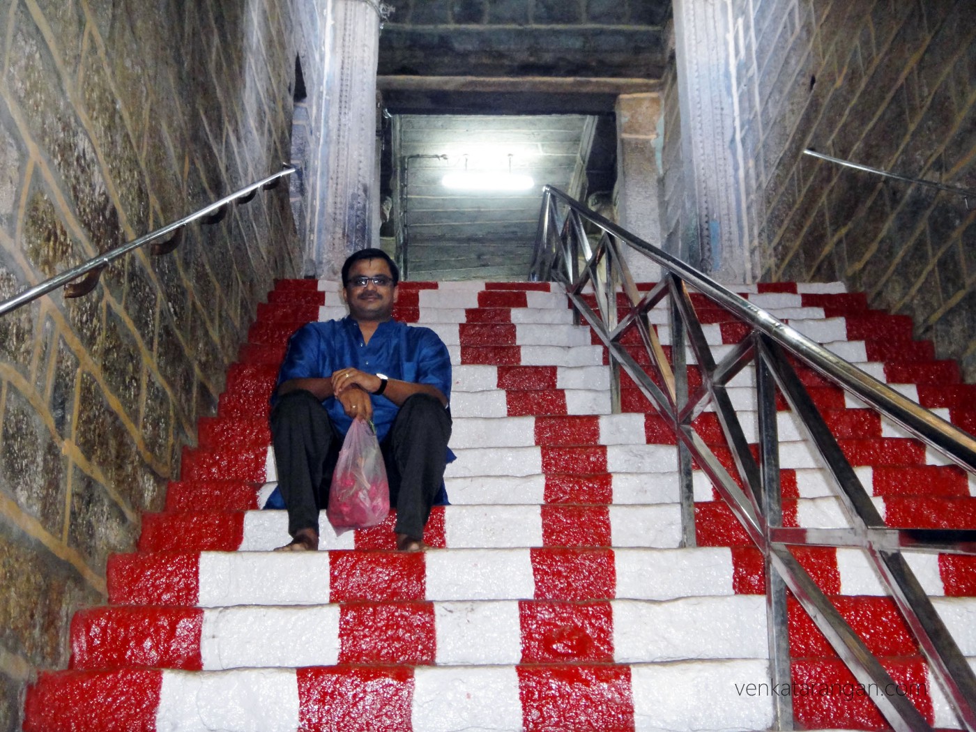 Steps going to the top of Trichy Rockfort temple (திருச்சி உச்சி விநாயகர் கோயில்)