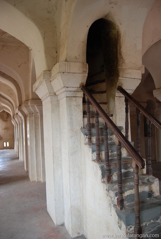 The many staircases leading to top of the tower in Tanjore palace