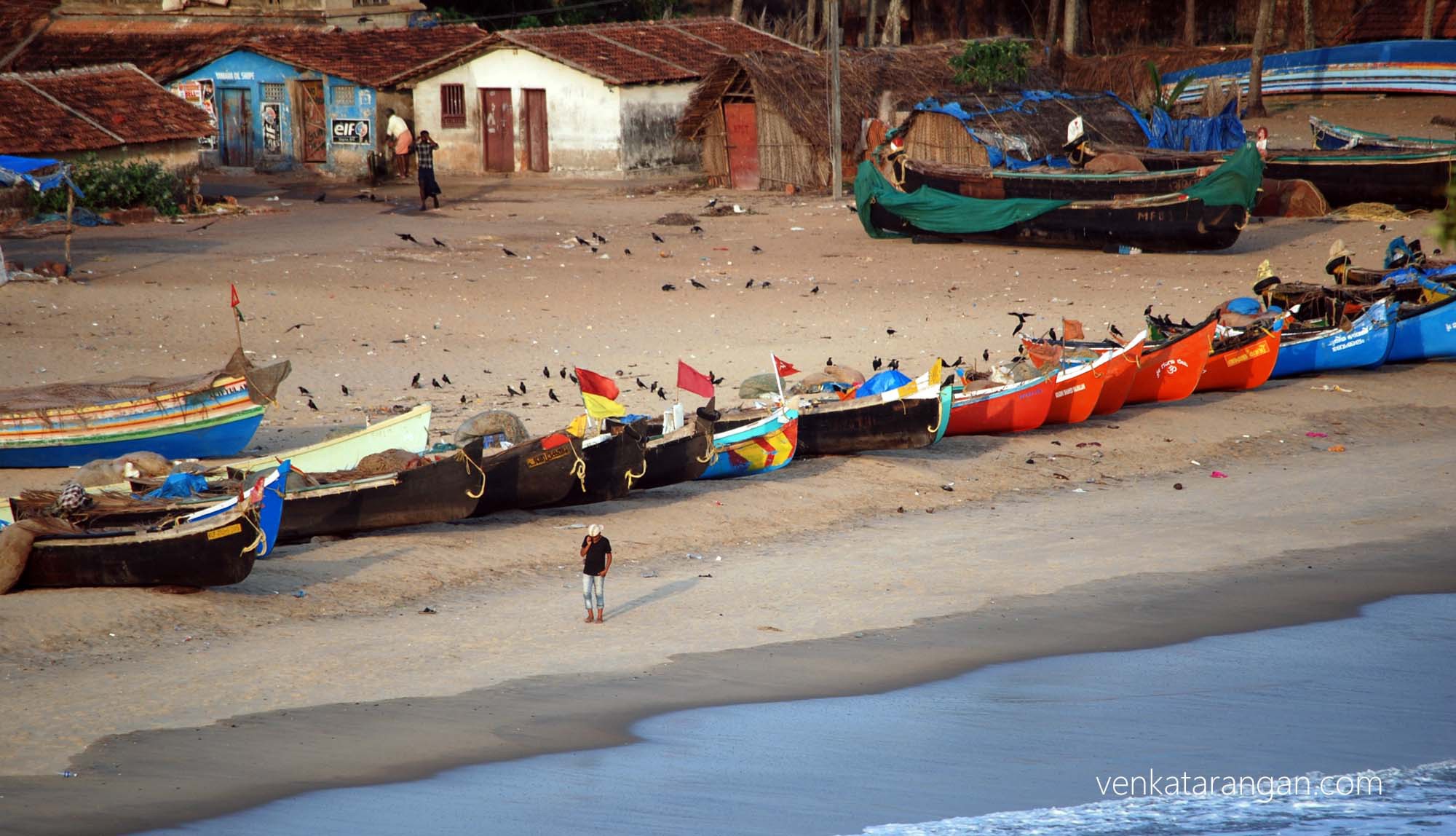 Fishing village and the boats there