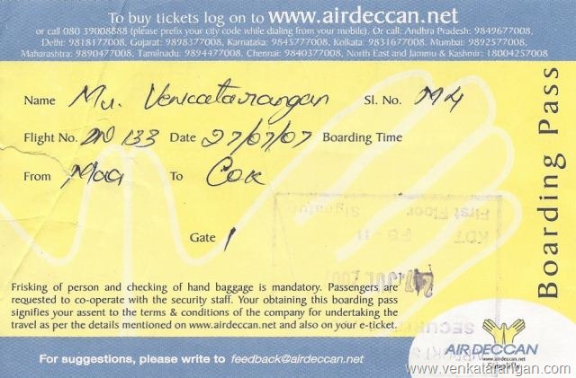 Hand-written tickets of Air Deccan in 2007 [I suppose they should've been around the time the IT problems were happening]