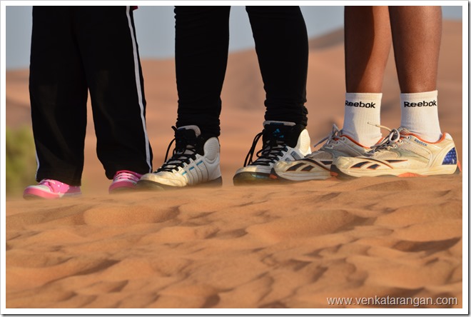 Shoes of Kids in Dubai Desert Safari Shoes of Kids in Dubai Desert Safari