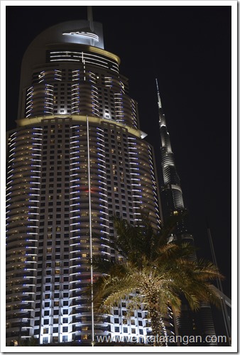 Burj Khalifa Tower (behind) - a night view Burj Khalifa Tower (behind) - a night view