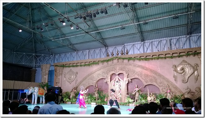 Stage near temple for cultural programs