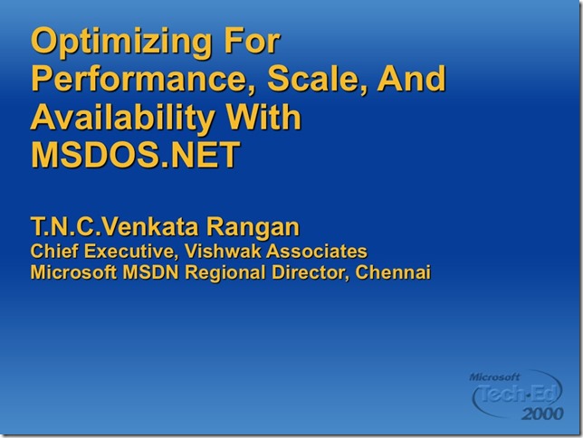 optimizing for performance, availability with msdos.net