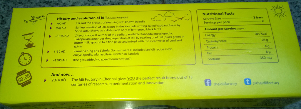 The Idli Factory Madras Bars