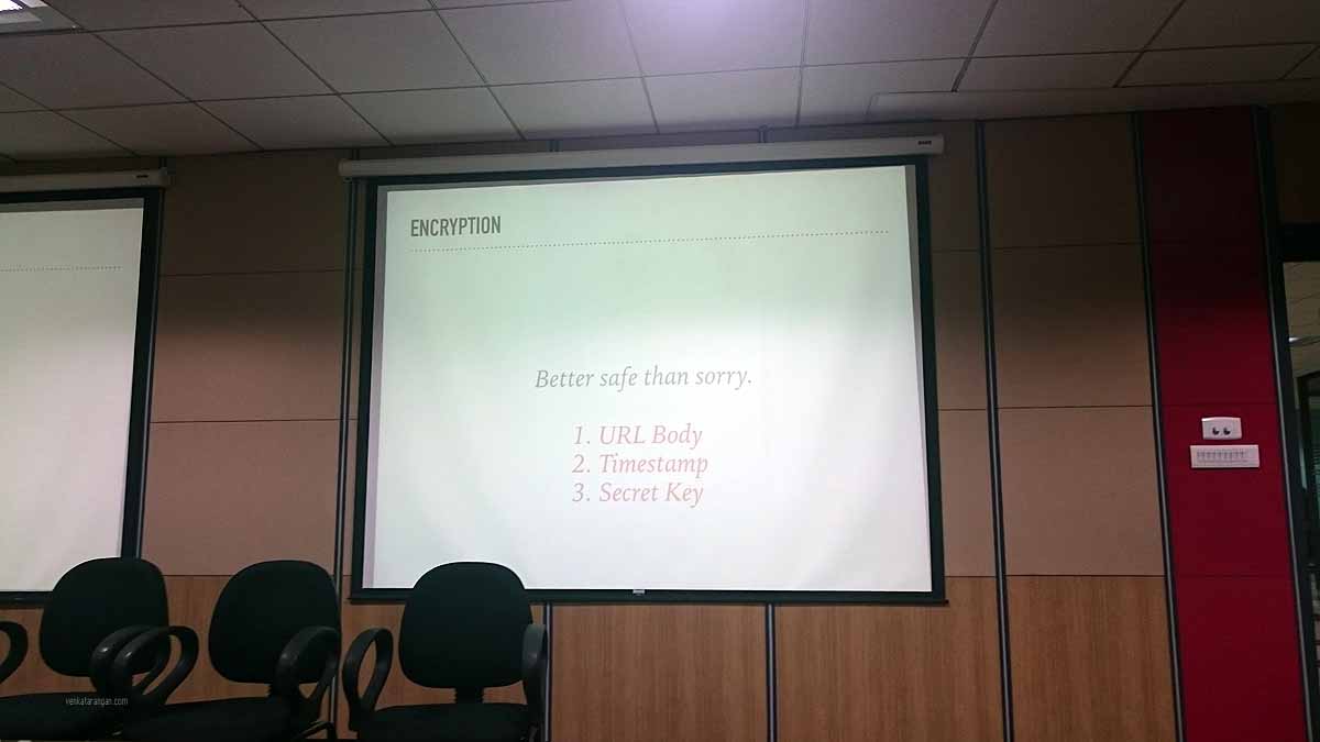 Encryption: Better safe than sorry - URL Body, Timestamp and Secret Key 