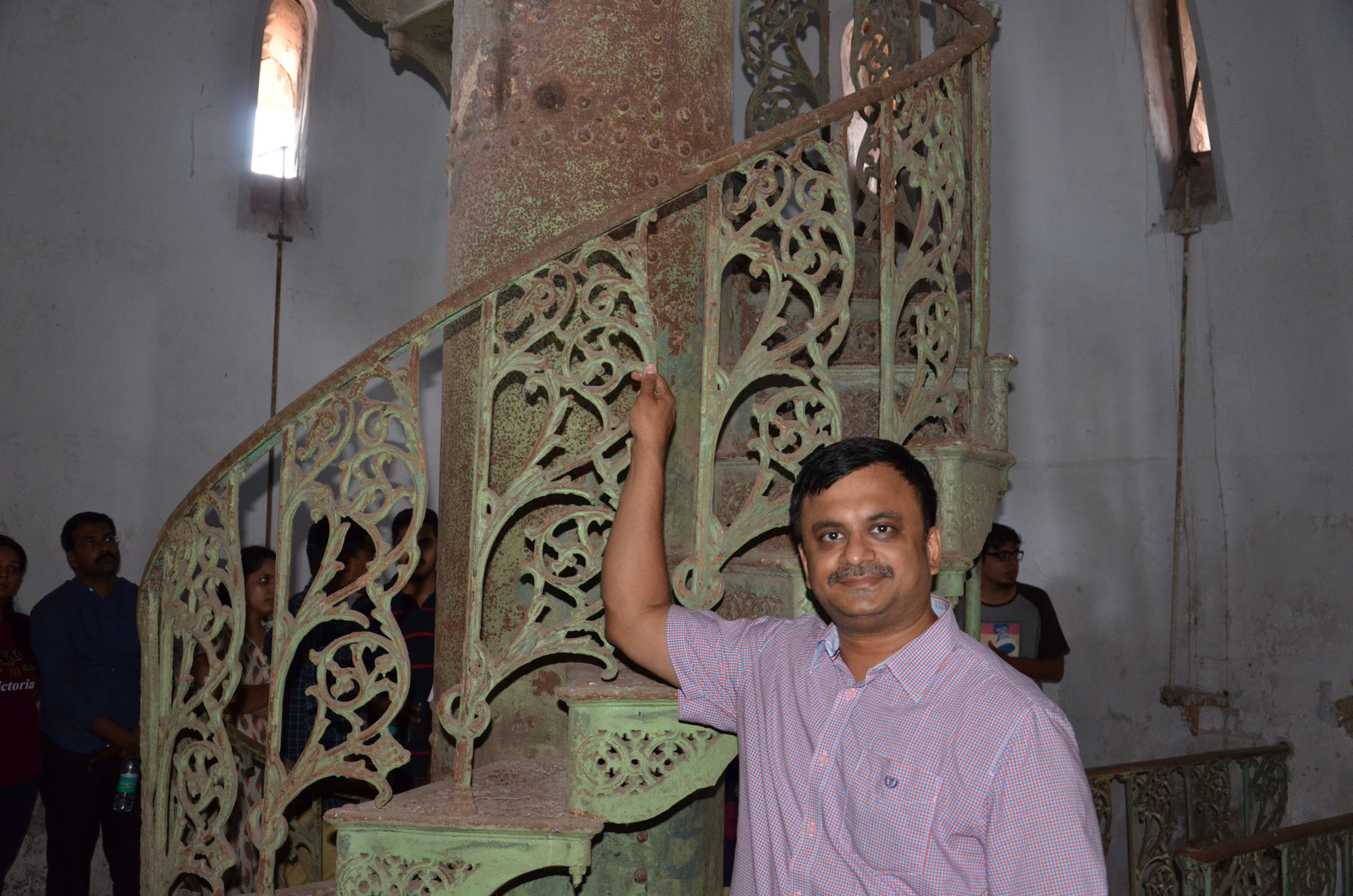 Near the spiral staircase taking you to the lighthouse on the main building