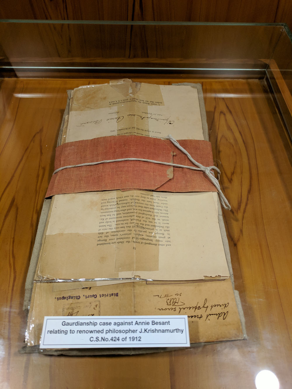 the guardianship case against Annie Besant related to philosopher J.Krishnamurthy