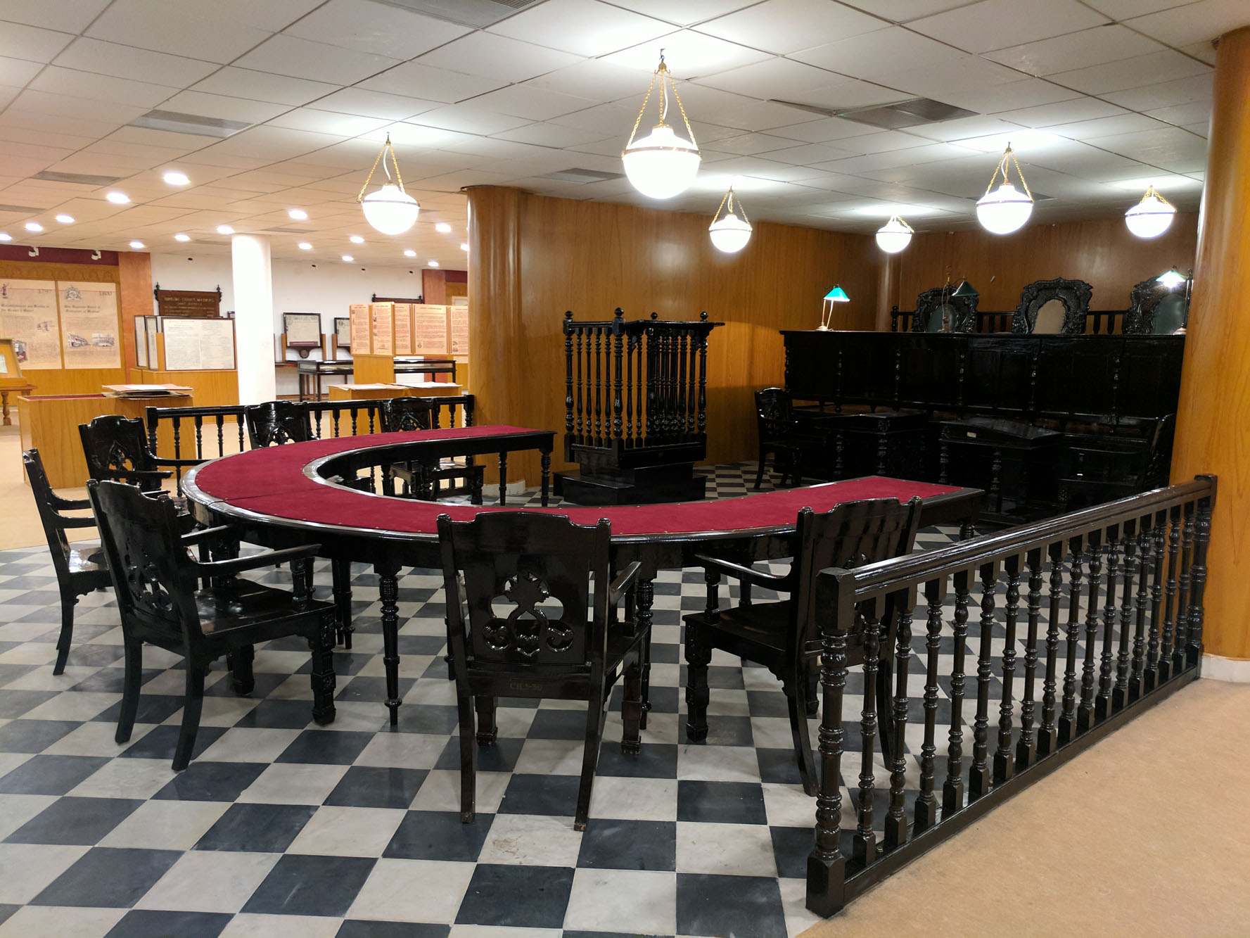 One of the old court halls has been preserved as it is in the Museum